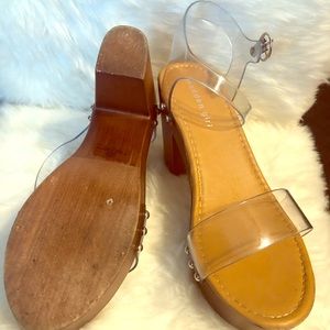 Cute clear block heel